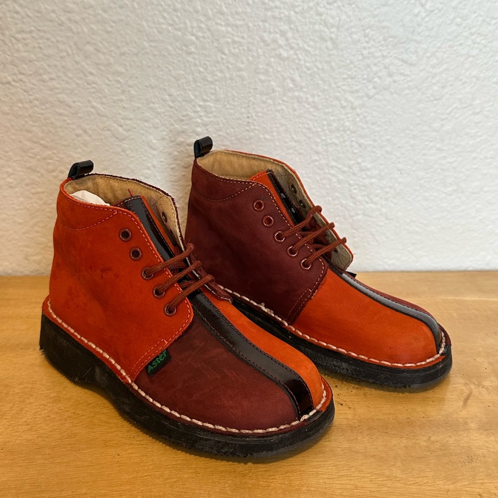 Aster Kids Two-Tone Suede Boots